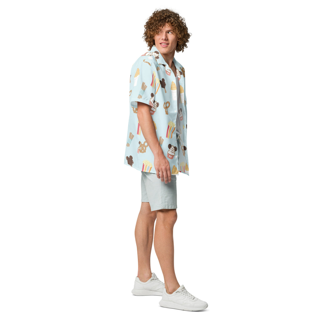 Here for the Snacks - Unisex button shirt CraftNOLA