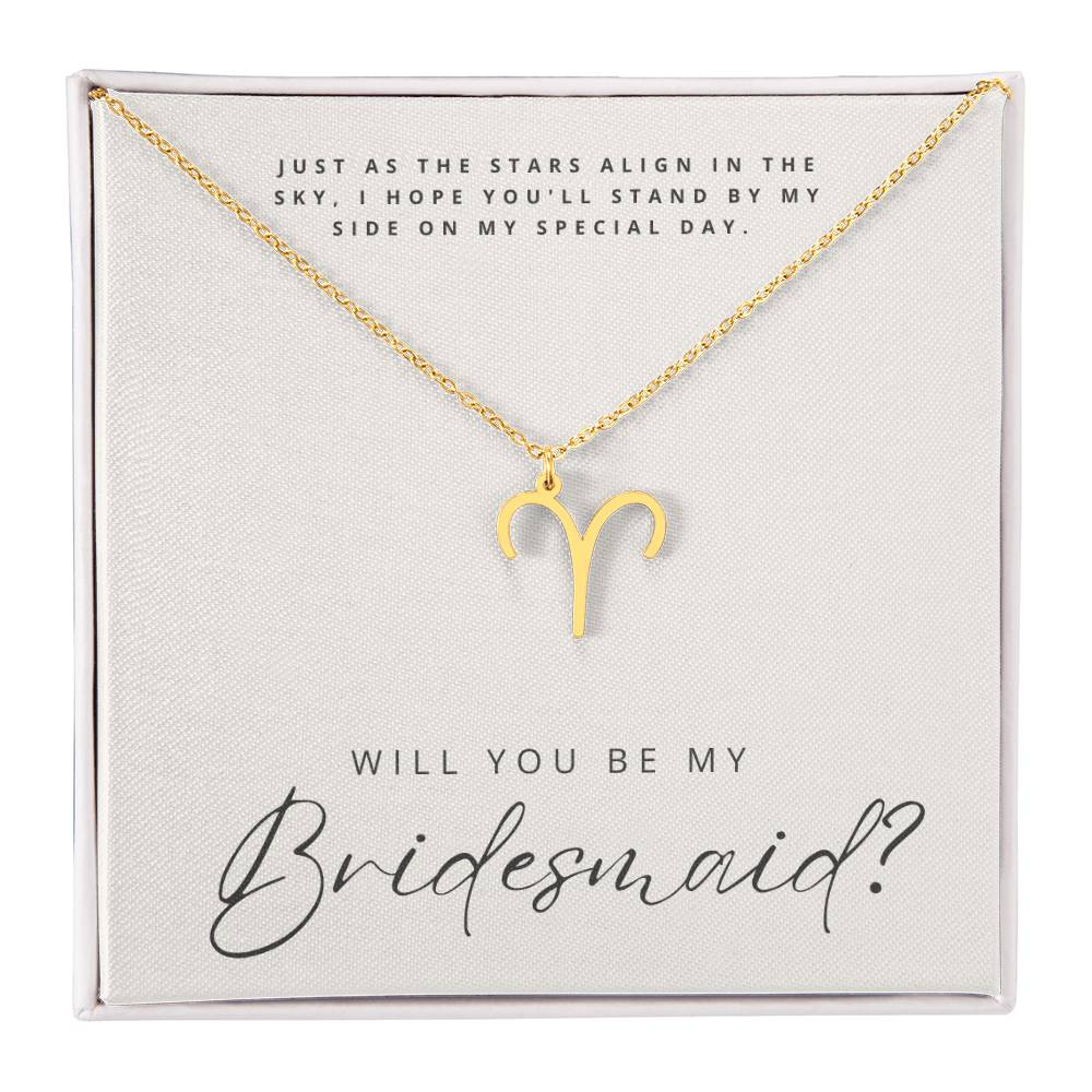 Will You Be My Bridesmaid - Zodiac Symbol Necklace