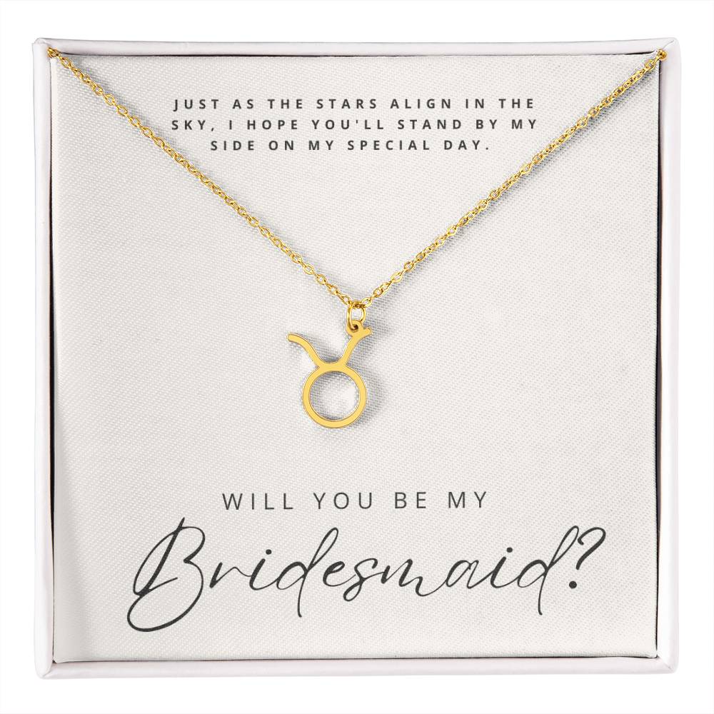 Will You Be My Bridesmaid - Zodiac Symbol Necklace