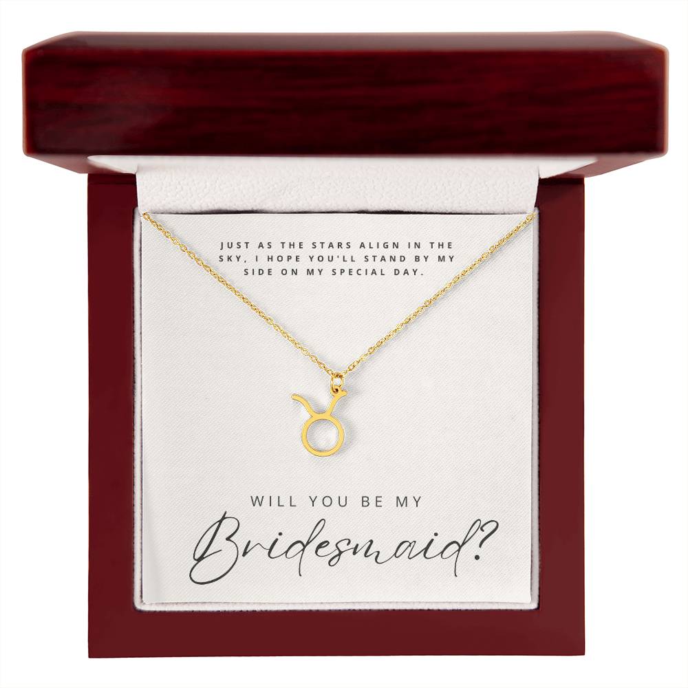 Will You Be My Bridesmaid - Zodiac Symbol Necklace