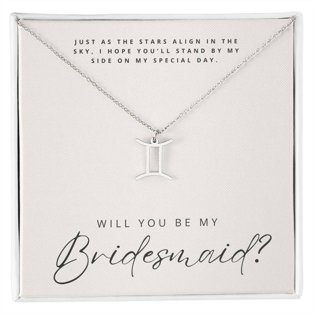 Will You Be My Bridesmaid - Zodiac Symbol Necklace