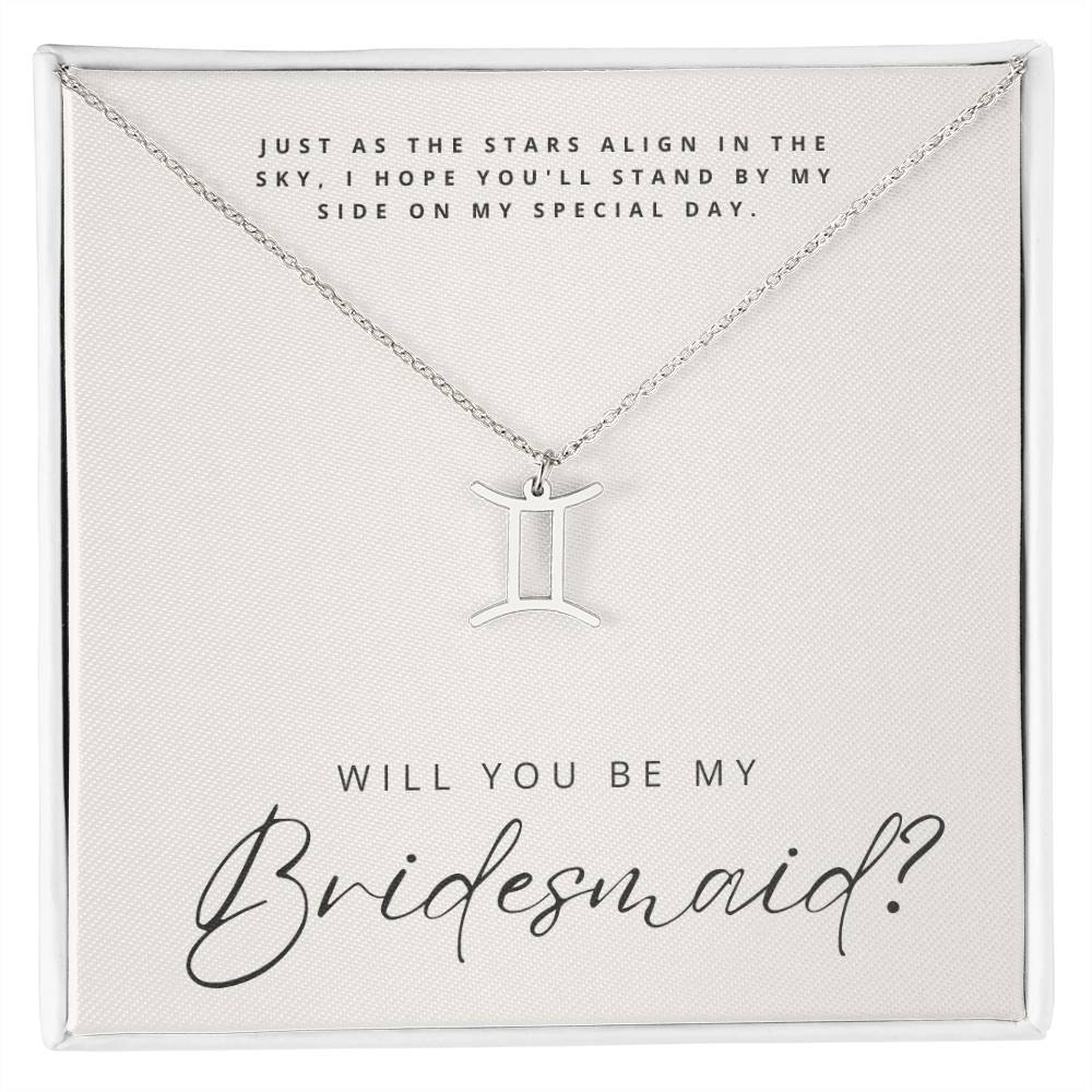Will You Be My Bridesmaid - Zodiac Symbol Necklace