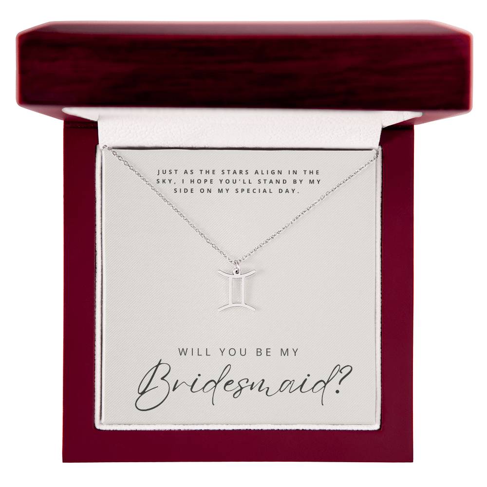 Will You Be My Bridesmaid - Zodiac Symbol Necklace