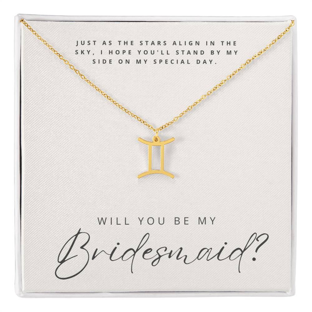 Will You Be My Bridesmaid - Zodiac Symbol Necklace