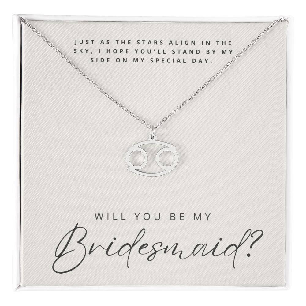 Will You Be My Bridesmaid - Zodiac Symbol Necklace