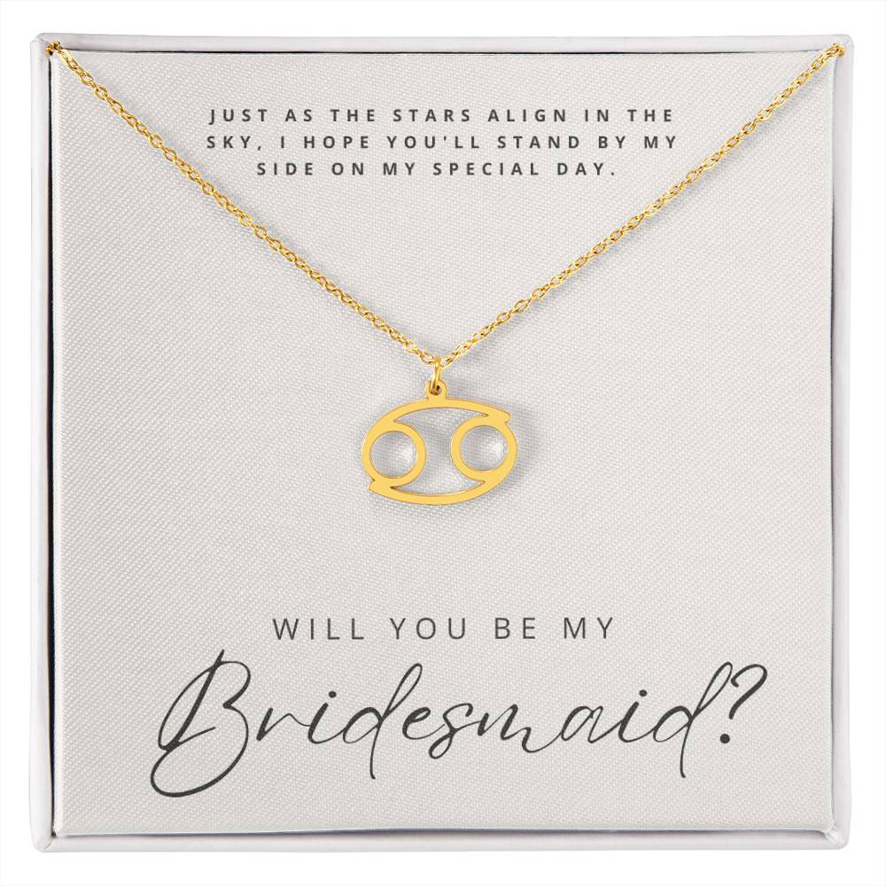 Will You Be My Bridesmaid - Zodiac Symbol Necklace