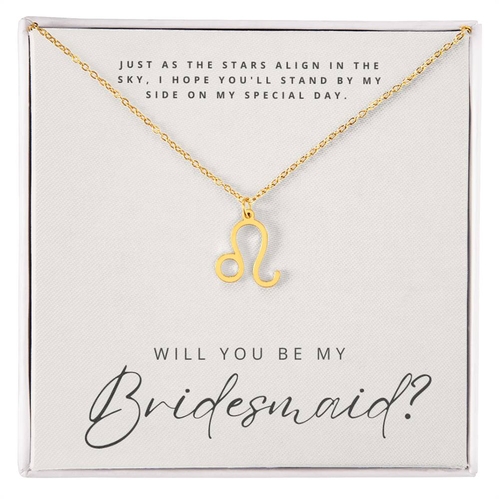 Will You Be My Bridesmaid - Zodiac Symbol Necklace