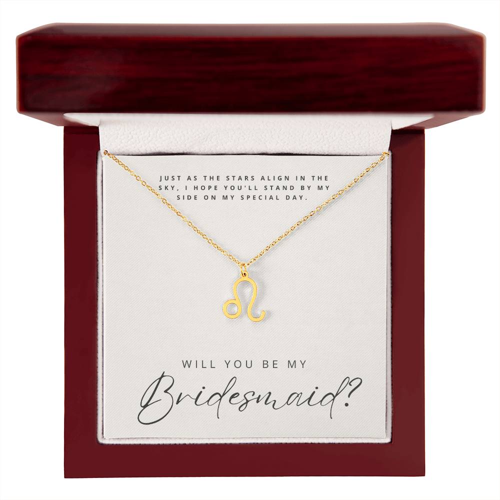 Will You Be My Bridesmaid - Zodiac Symbol Necklace