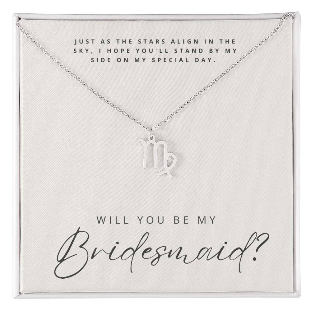 Will You Be My Bridesmaid - Zodiac Symbol Necklace