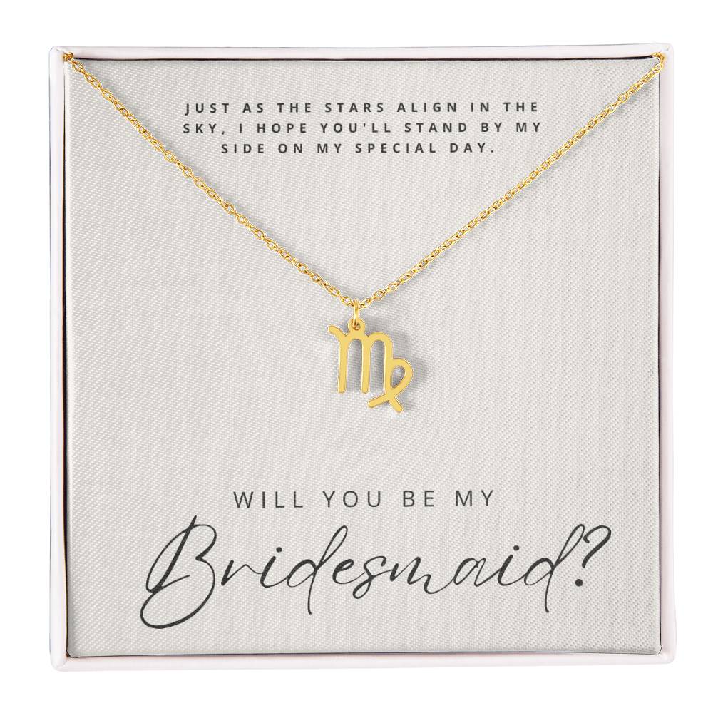 Will You Be My Bridesmaid - Zodiac Symbol Necklace