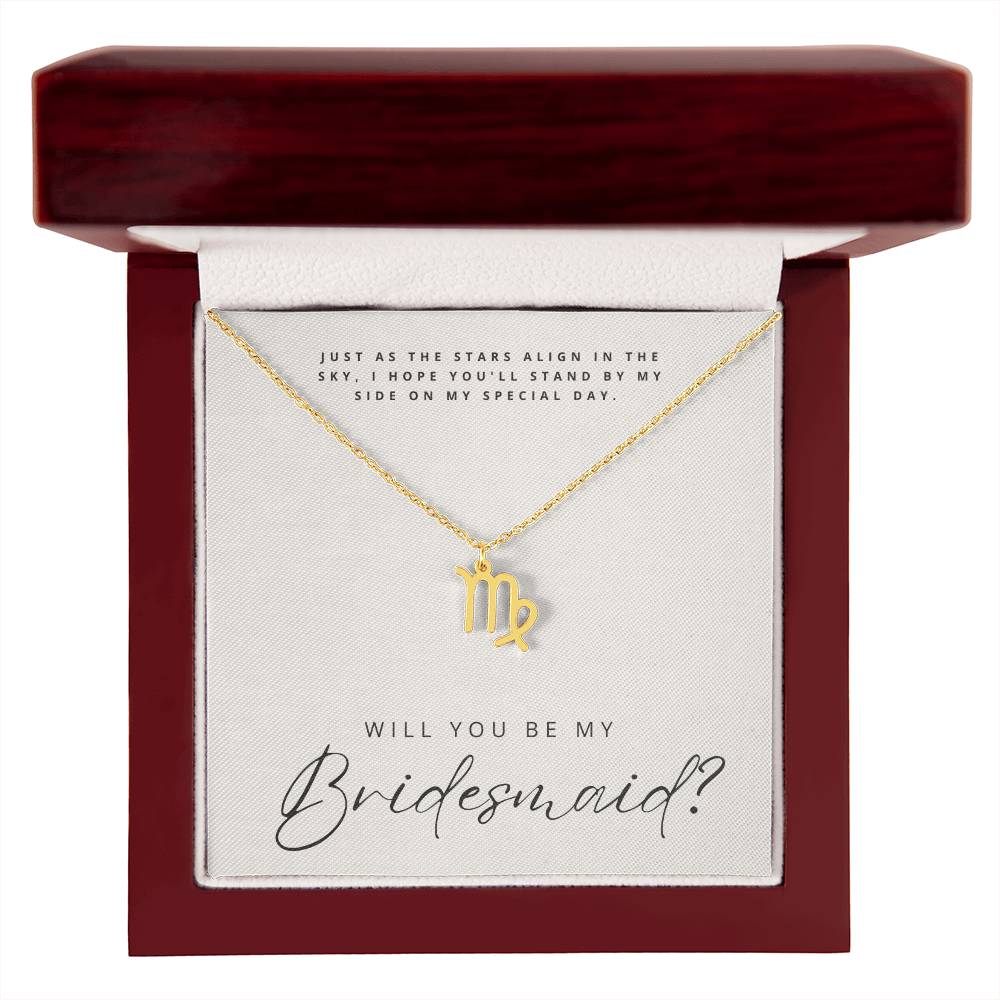 Will You Be My Bridesmaid - Zodiac Symbol Necklace