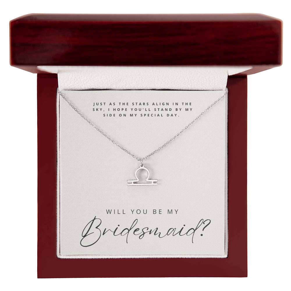 Will You Be My Bridesmaid - Zodiac Symbol Necklace