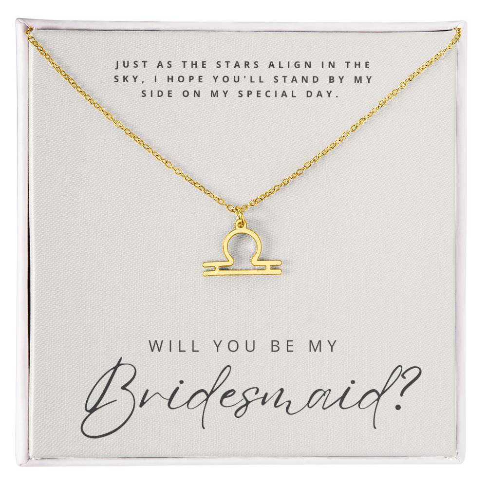 Will You Be My Bridesmaid - Zodiac Symbol Necklace