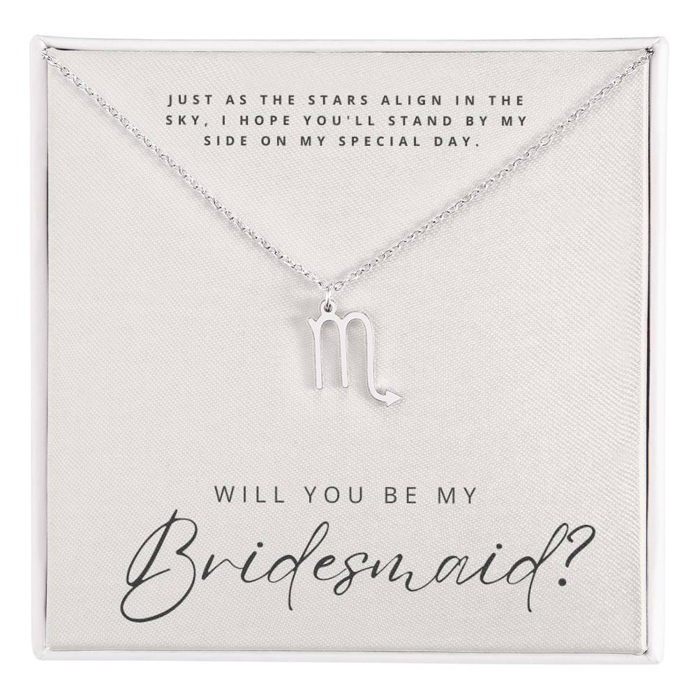 Will You Be My Bridesmaid - Zodiac Symbol Necklace