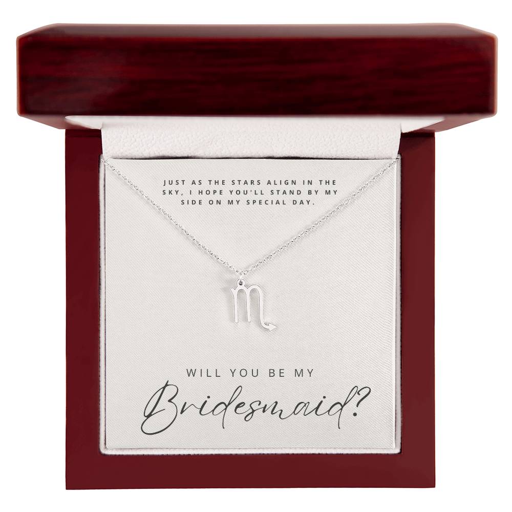 Will You Be My Bridesmaid - Zodiac Symbol Necklace