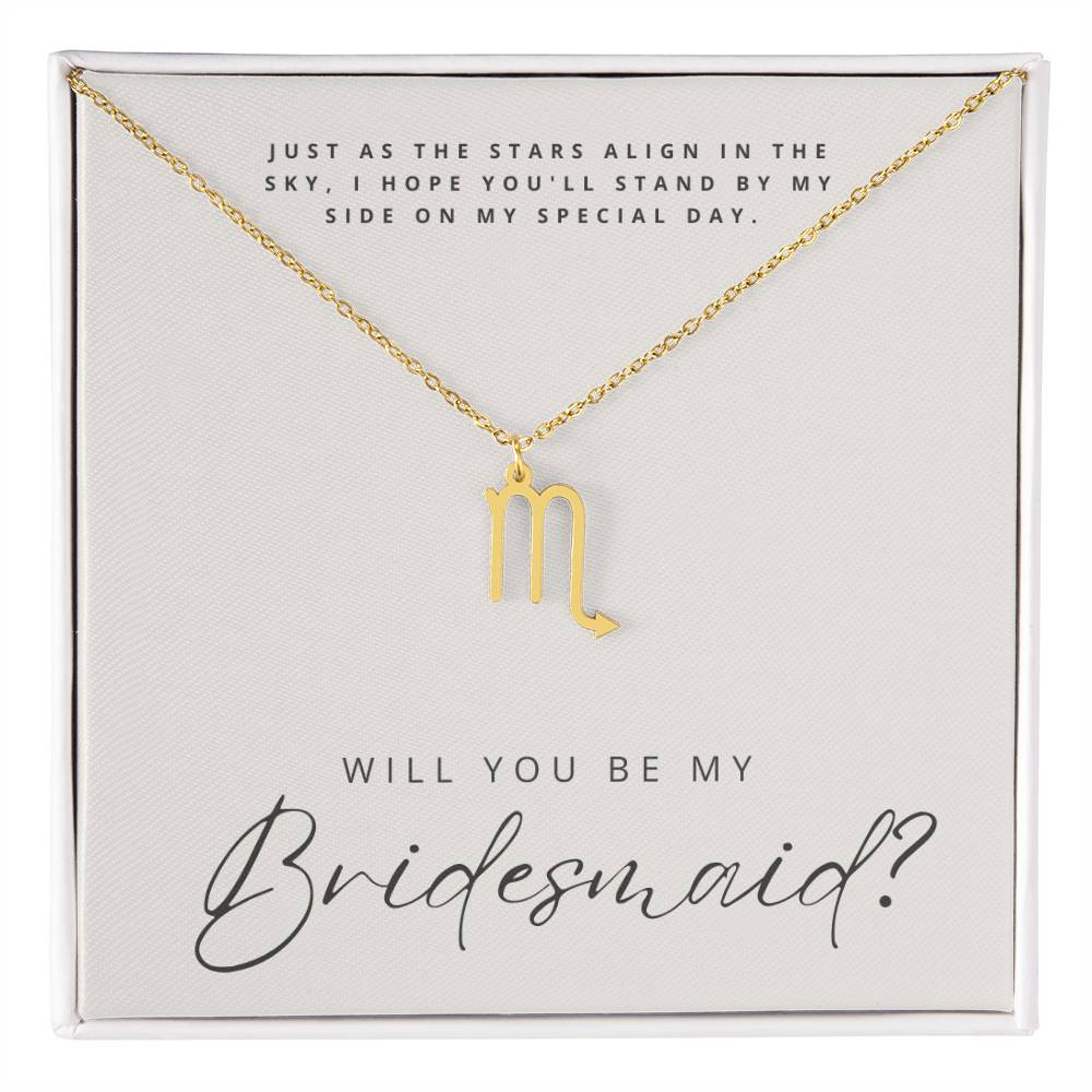 Will You Be My Bridesmaid - Zodiac Symbol Necklace