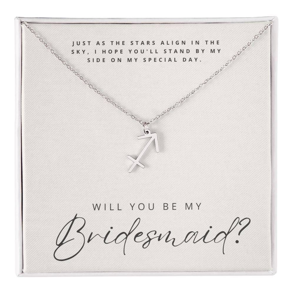 Will You Be My Bridesmaid - Zodiac Symbol Necklace