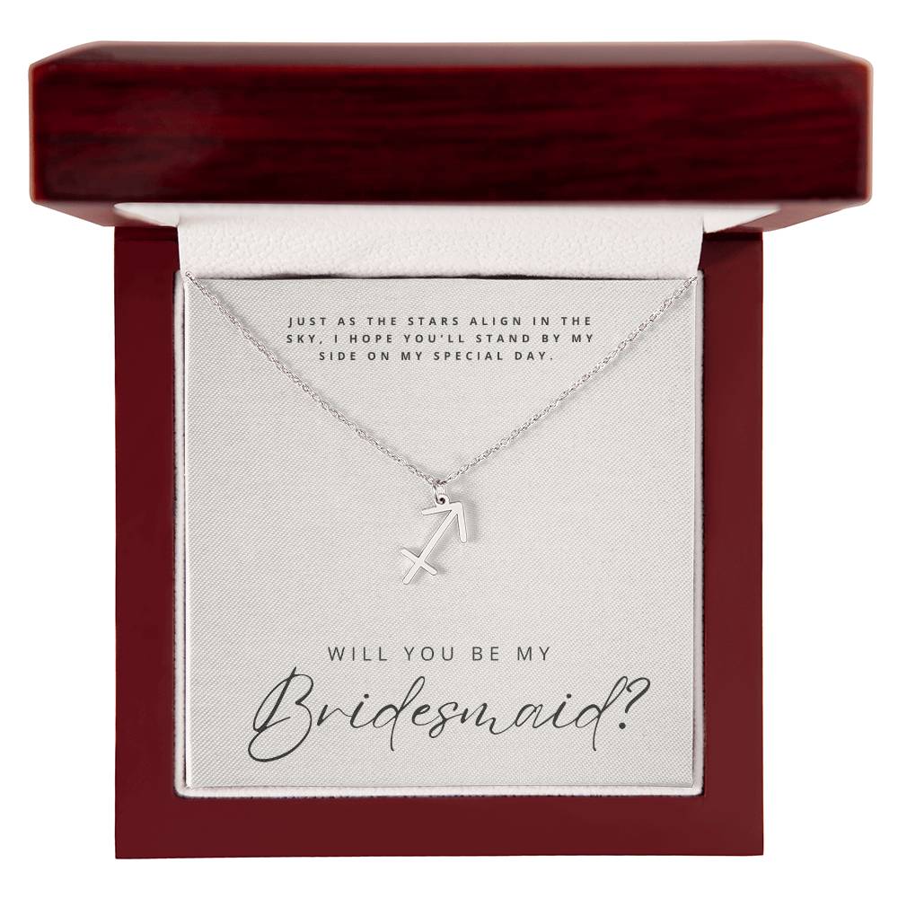 Will You Be My Bridesmaid - Zodiac Symbol Necklace