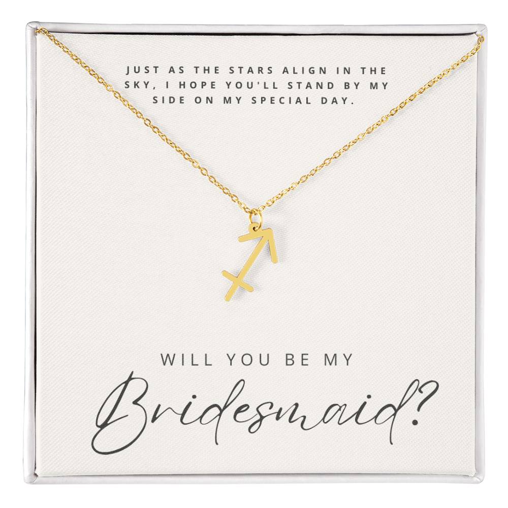 Will You Be My Bridesmaid - Zodiac Symbol Necklace