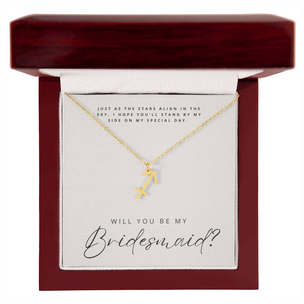 Will You Be My Bridesmaid - Zodiac Symbol Necklace