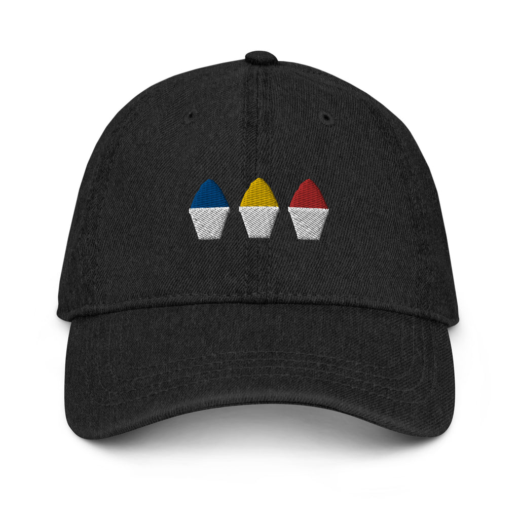 Primary Color Snowball Denim Hat - CraftNOLA Cap - Light Blue Denim, Blue Denim, Black Denim