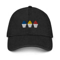 Primary Color Snowball Denim Hat - CraftNOLA Cap - Light Blue Denim, Blue Denim, Black Denim