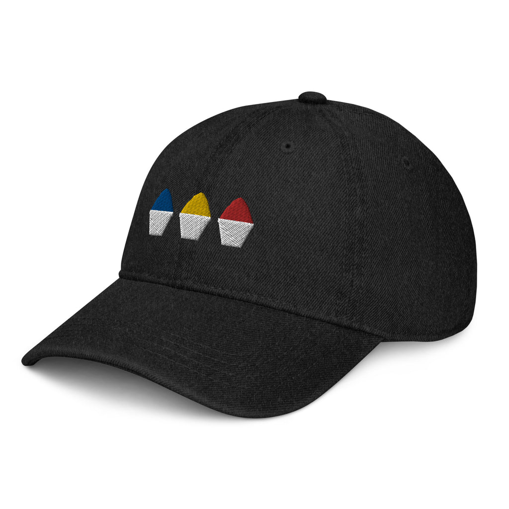 Primary Color Snowball Denim Hat - CraftNOLA Cap - Light Blue Denim, Blue Denim, Black Denim