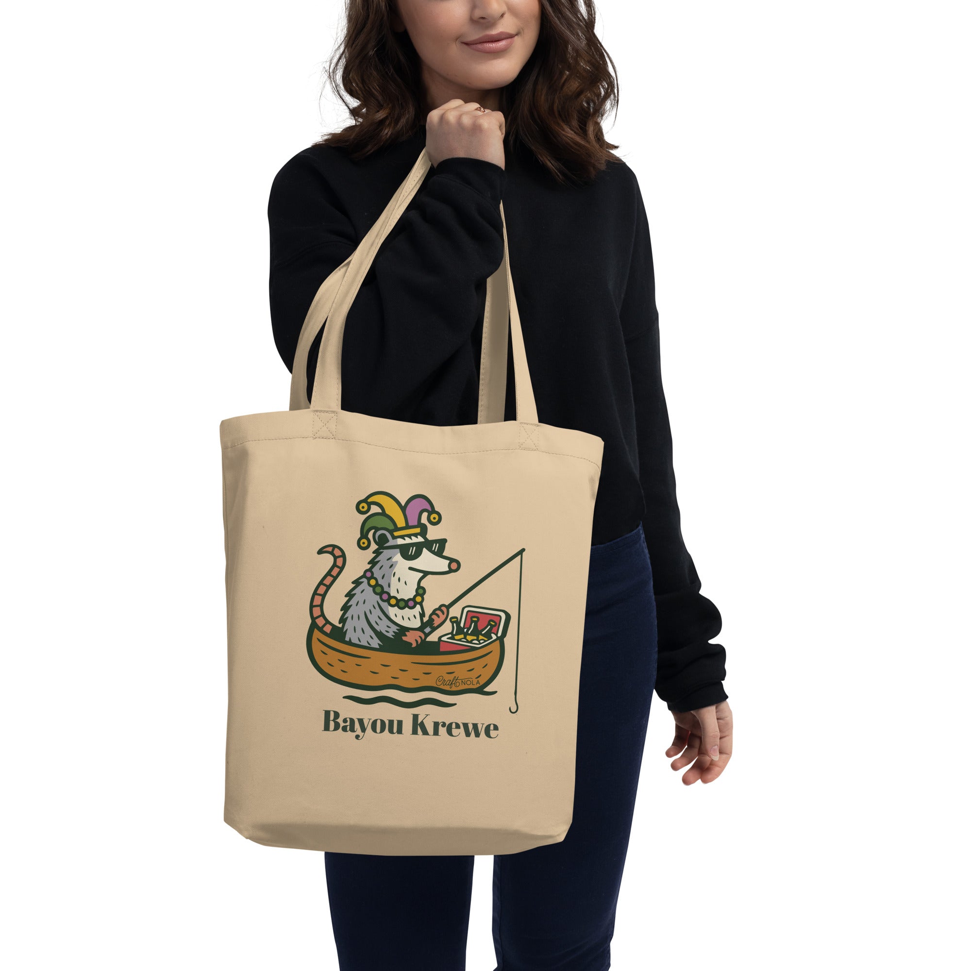 Eco tote featuring Fig the possum – Bayou Krewe cotton reusable bag