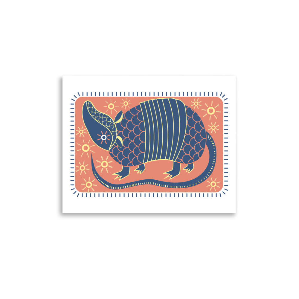 Armadillo South West inspired Print Poster - Blue, Red, Yellow