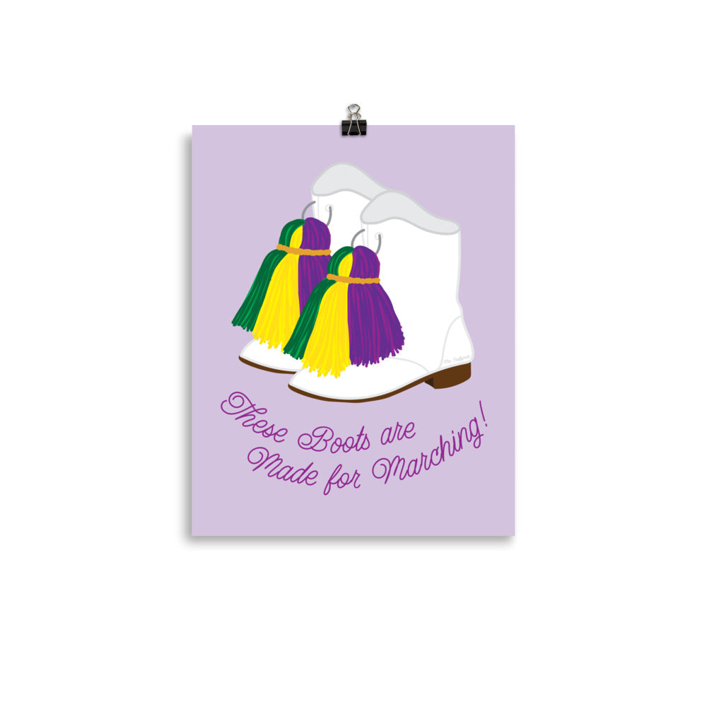 Vibrant Mardi Gras Majorette Boot Poster - CraftNOLA Print