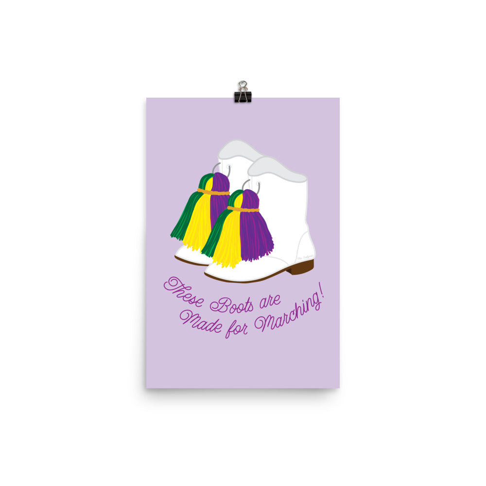 Vibrant Mardi Gras Majorette Boot Poster - CraftNOLA Print