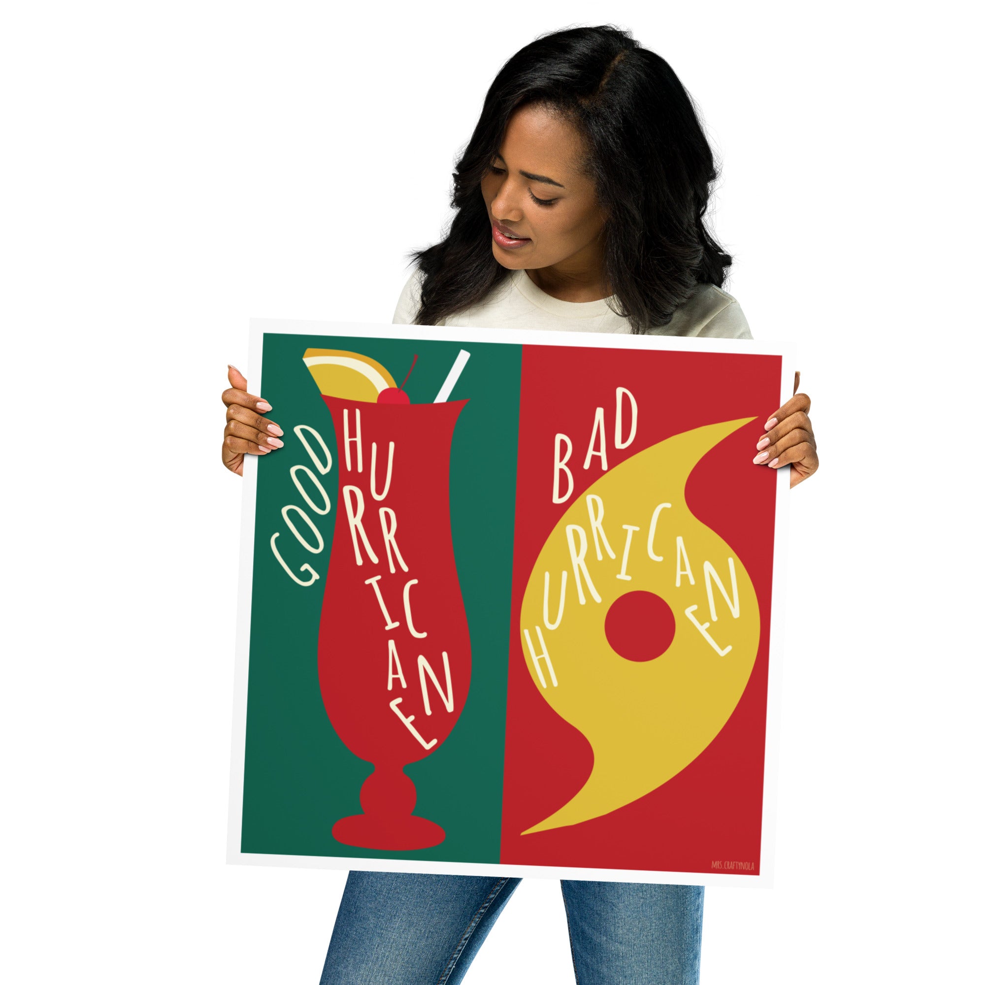 Good Hurricane / Bad Hurricane – Funny New Orleans Wall Art Print