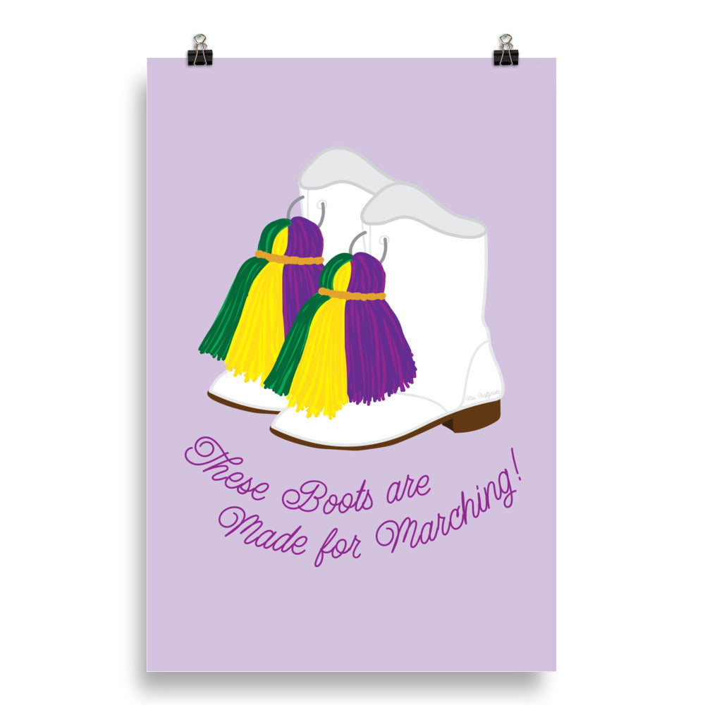 Vibrant Mardi Gras Majorette Boot Poster - CraftNOLA Print