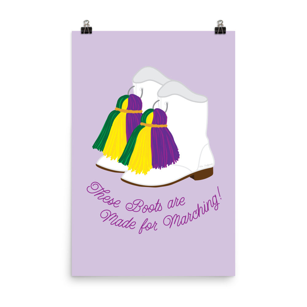 Vibrant Mardi Gras Majorette Boot Poster - CraftNOLA Print