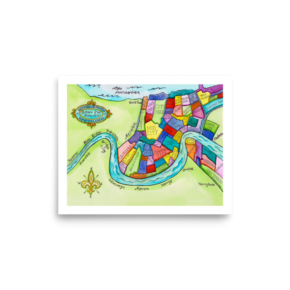 New Orleans Neighborhoods - CraftNOLA Print