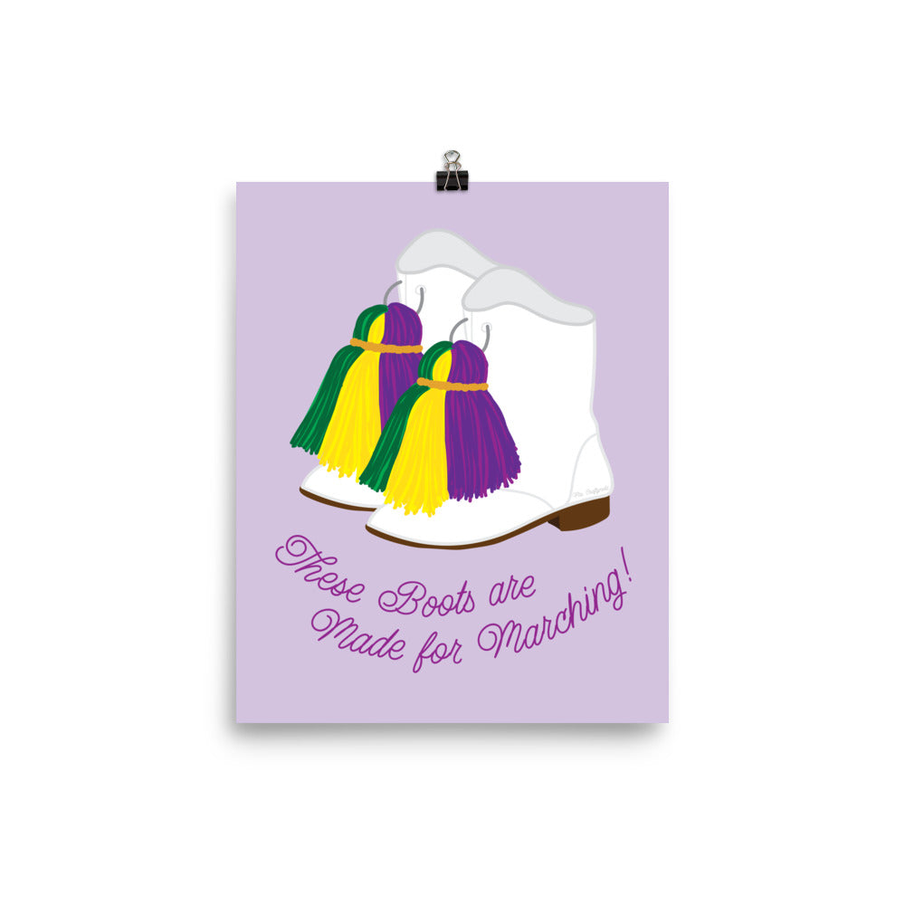 Vibrant Mardi Gras Majorette Boot Poster - CraftNOLA Print