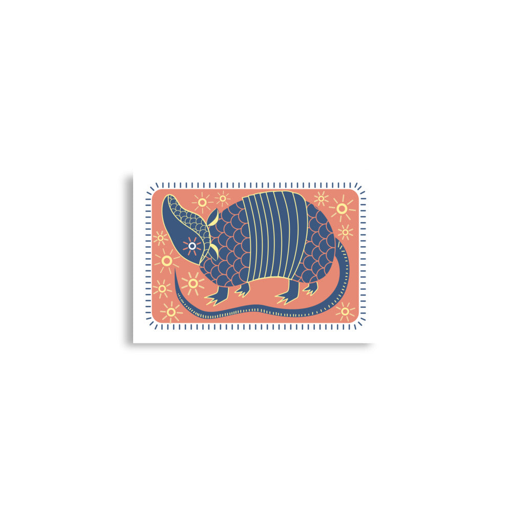 Armadillo South West inspired Print Poster - Blue, Red, Yellow