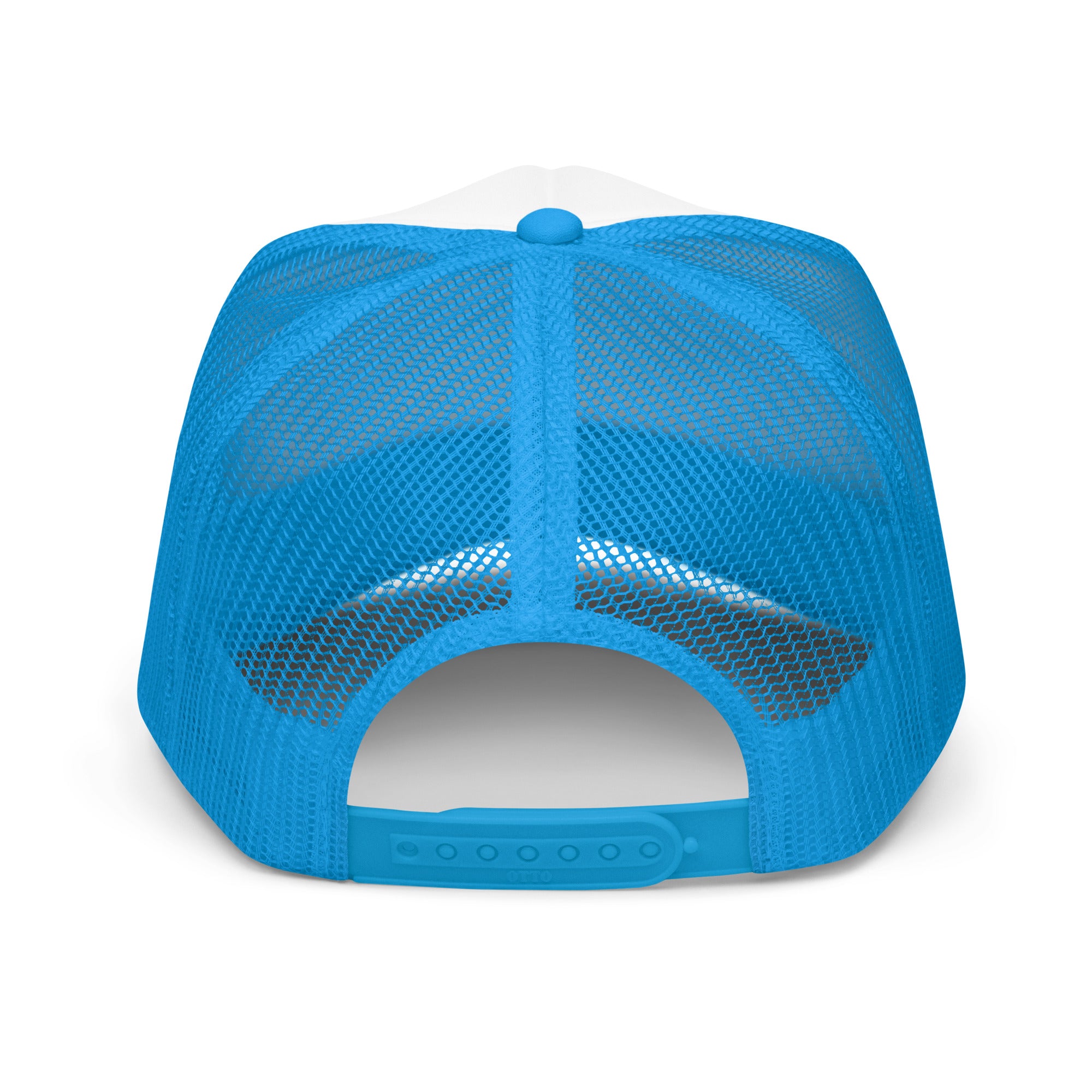 Blue Lighting Smiles Foam Trucker Hat Embroidered