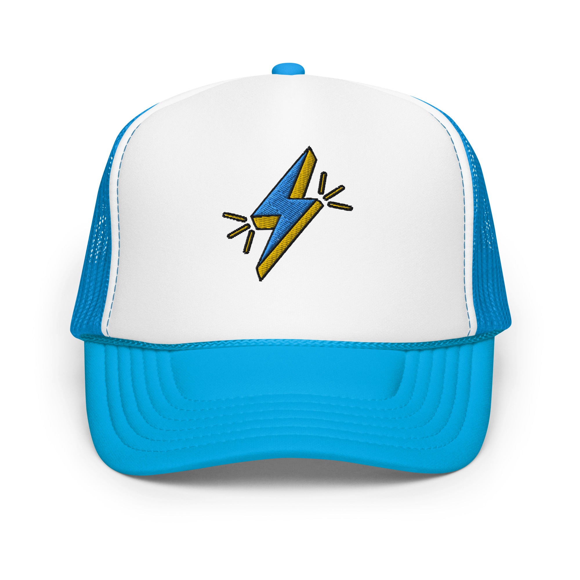 Blue Lightning Foam trucker hat