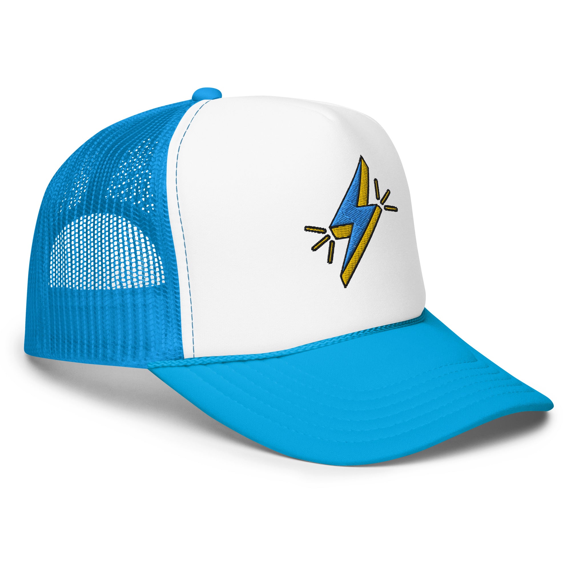 Blue Lightning Foam trucker hat