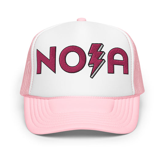 NOLA Pink Lightning Foam trucker hat