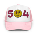 504 Pink Smiles Foam trucker hat