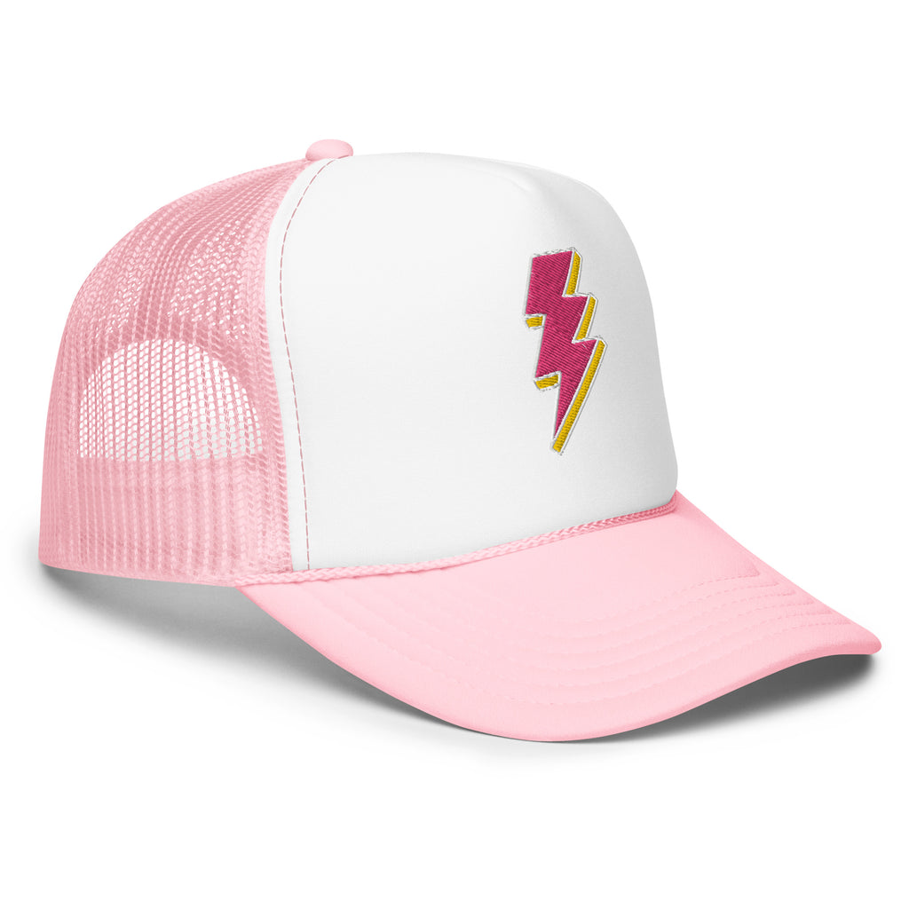 Pink Lightning Foam trucker hat