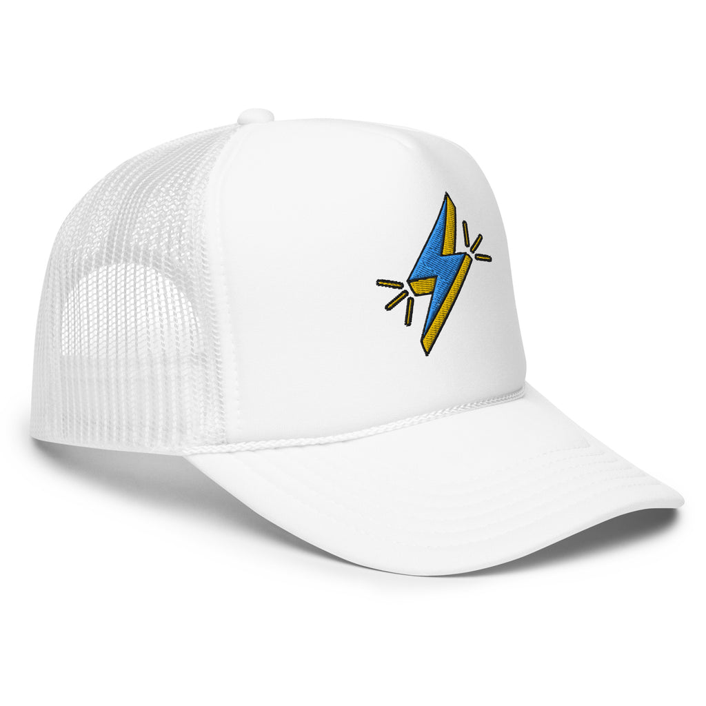 Blue Lightning Foam trucker hat
