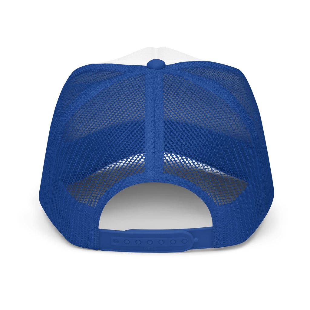 Blue Lighting Smiles Foam Trucker Hat Embroidered