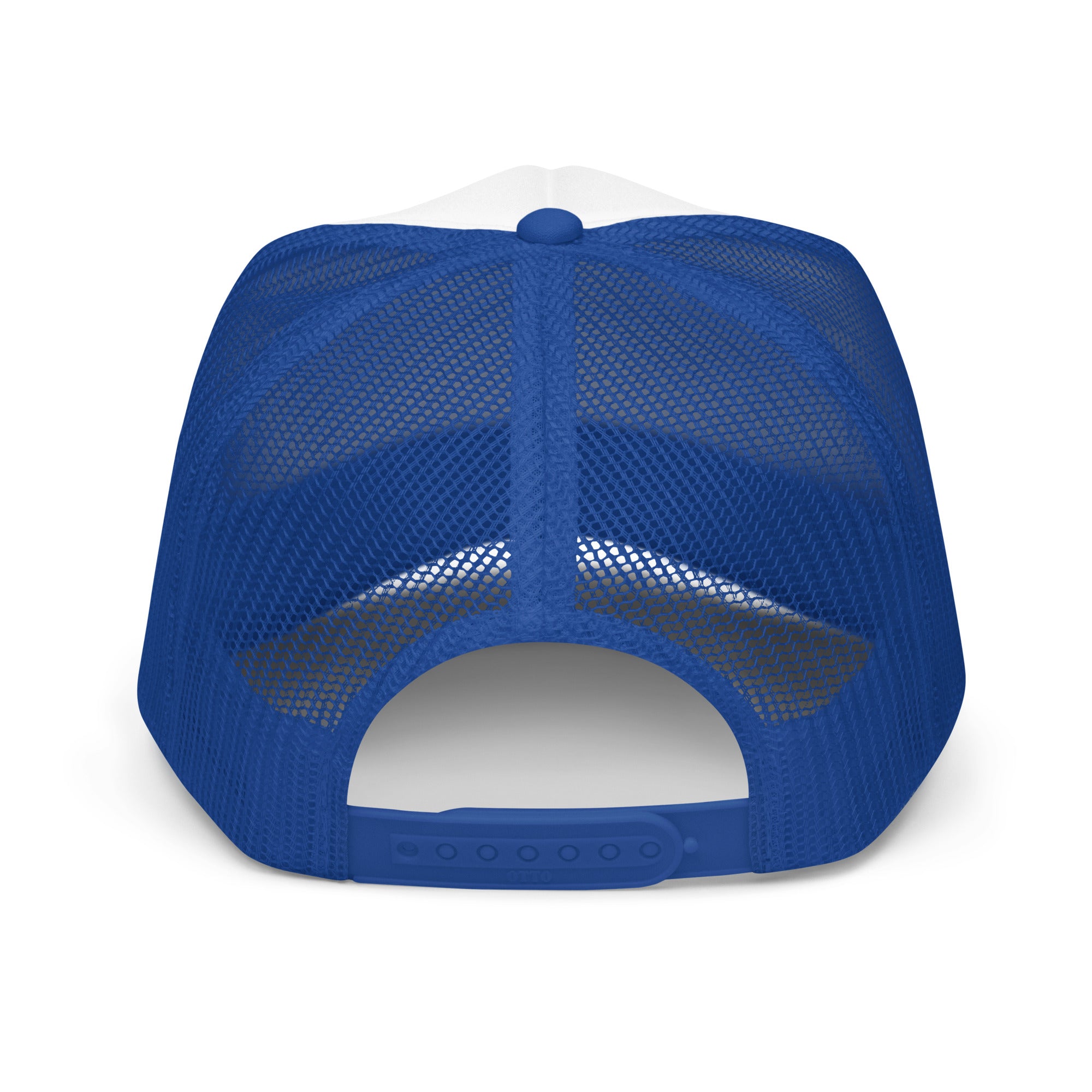 Blue Lighting Smiles Foam Trucker Hat Embroidered