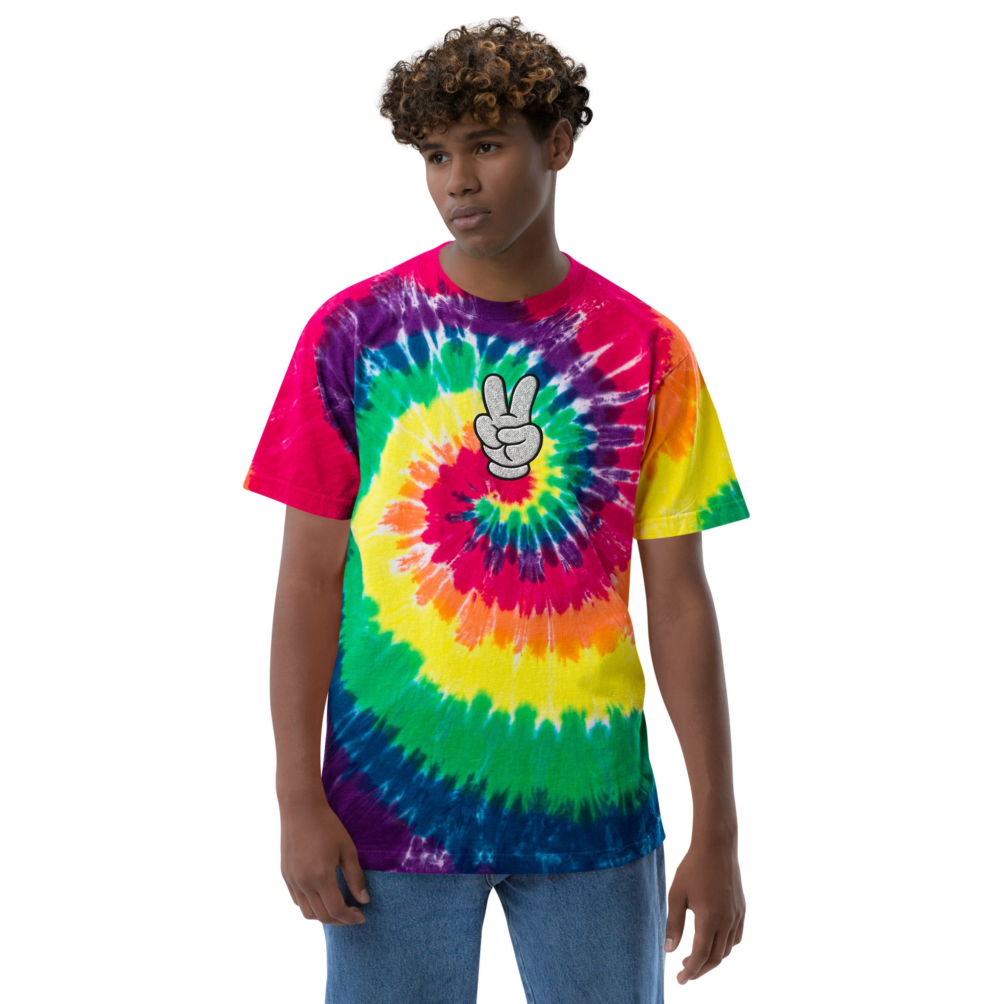 Peace Sign Oversized tie-dye t-shirt