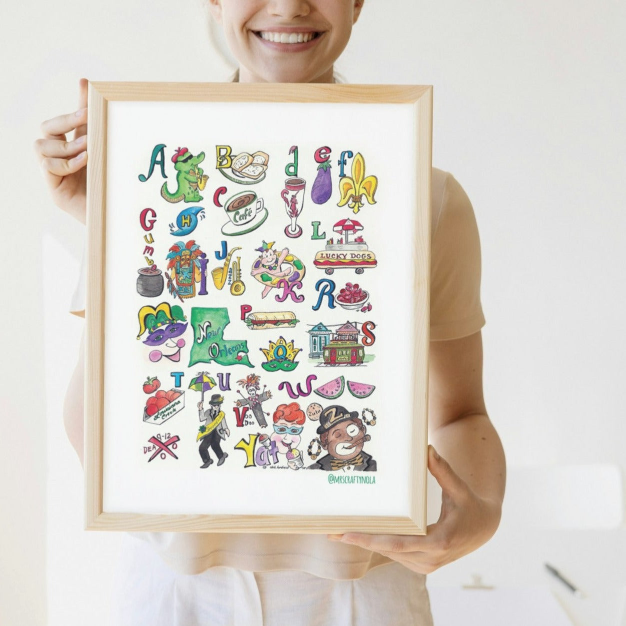 Yat Alphabet Poster – Funny New Orleans-themed wall art print with local slang