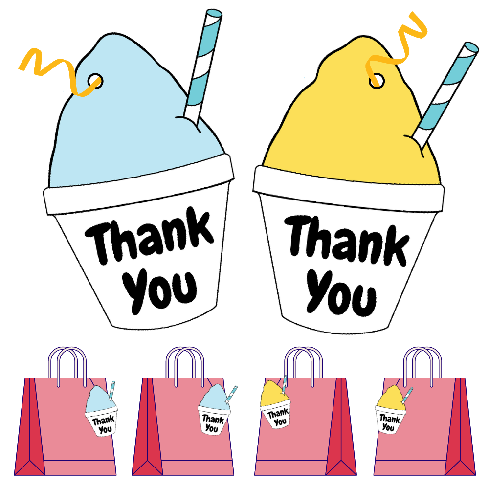 Banner & Thank You Tag Print Out Bundle - Blue and Yellow Snowball Birthday  - Canva Template