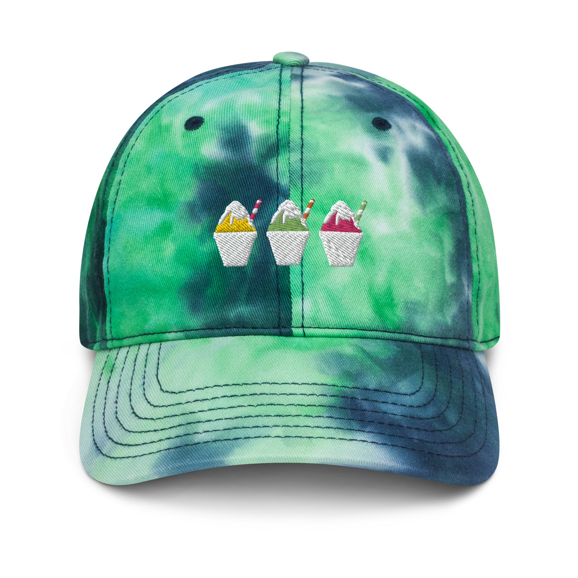 Summer Snowball Trio Cap - CraftNOLA Cap - Multi Color Tie Dye